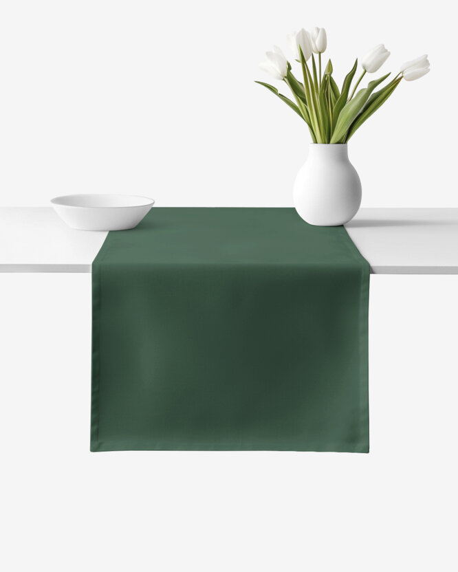 Tischläufer aus 100% Baumwolle - dunkelgrün
