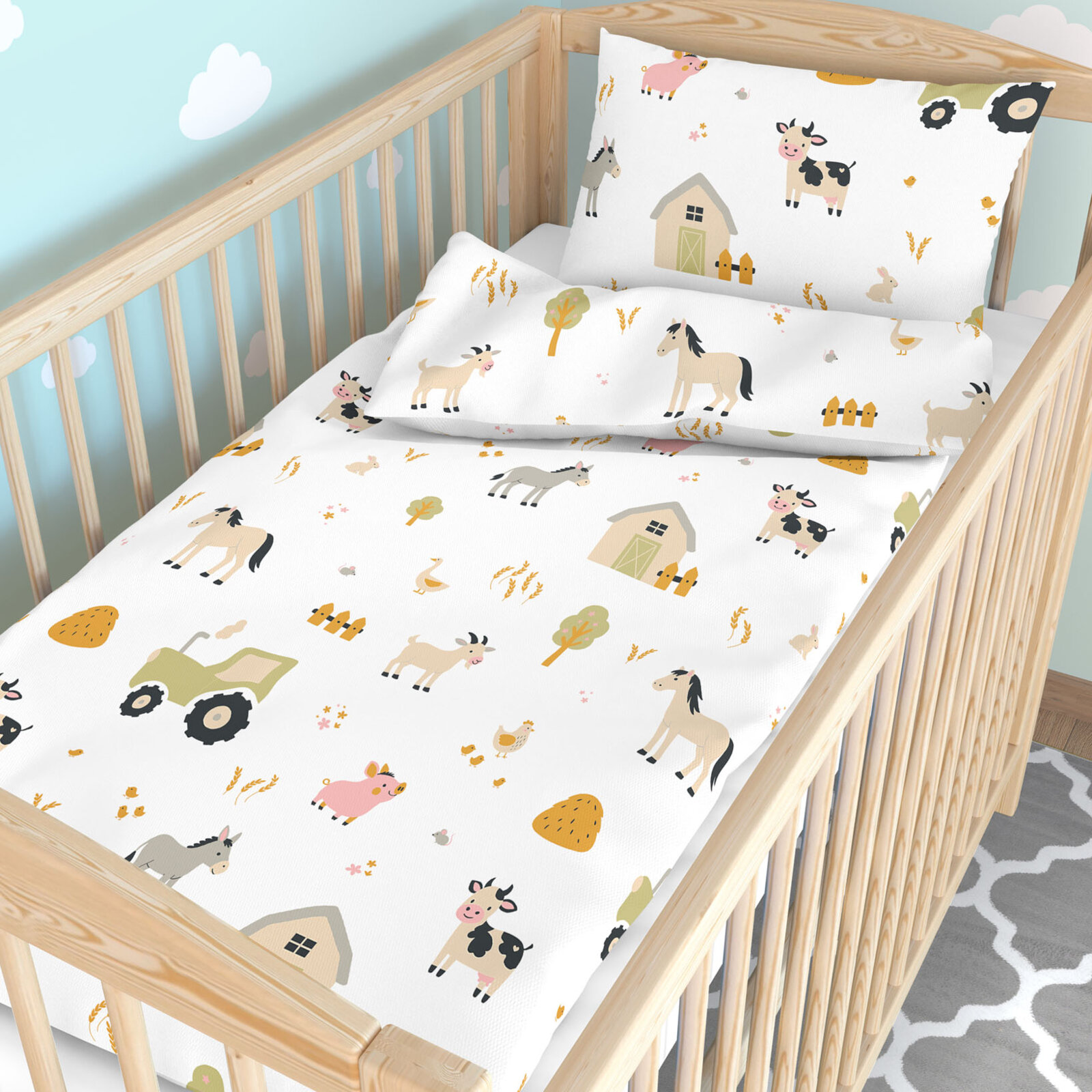 Bettwäsche für Babybetten aus Baumwolle - Leben auf dem Bauernhof