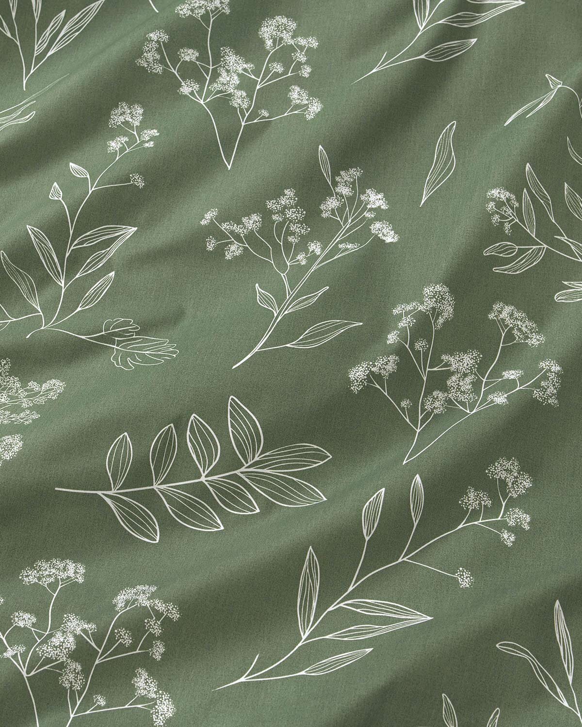 Runde Tischdecke 100% Baumwolle - Kräuterblätter