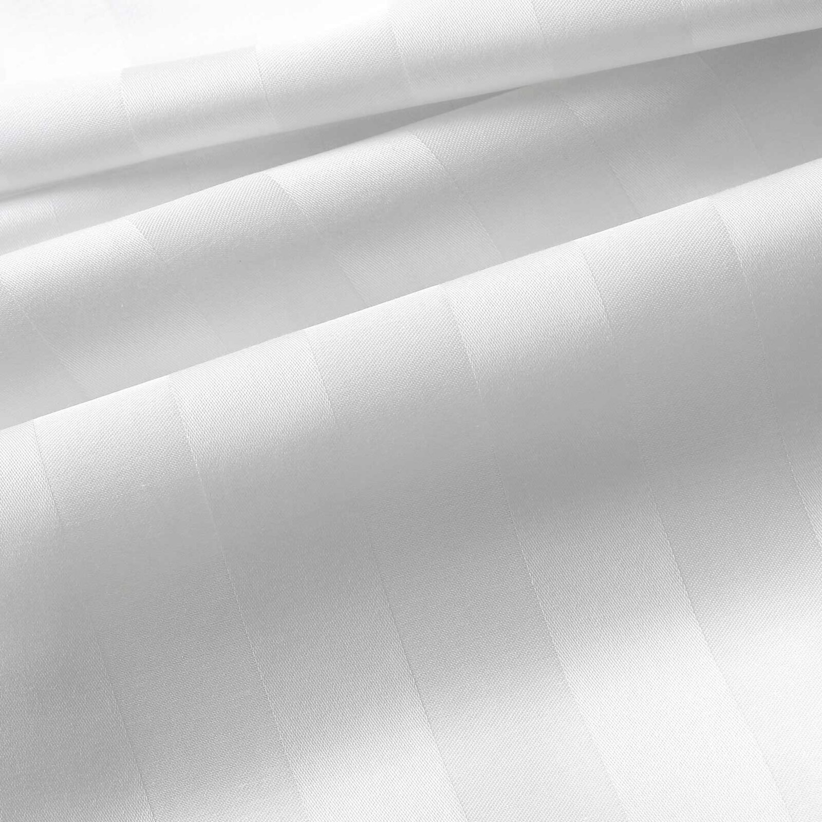 Kissenbezug aus Damast - weiße Streifen mit Satin-Glanz