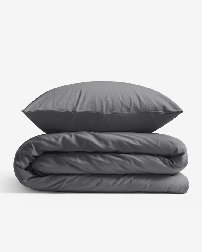 Bettwäsche aus Baumwolle - dunkelgrau