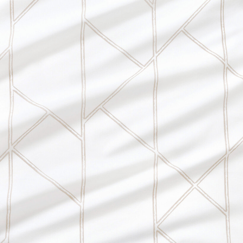 Vorhang aus Baumwolle - Geometrische Linien auf Weiß