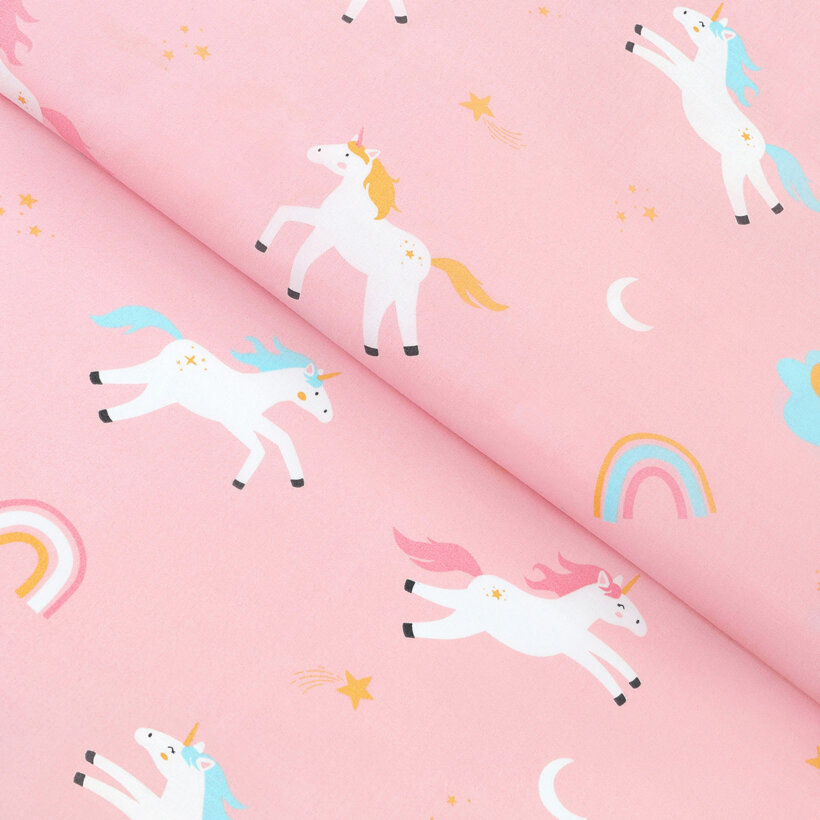 Baumwollstoff - Lustige Einhörner
