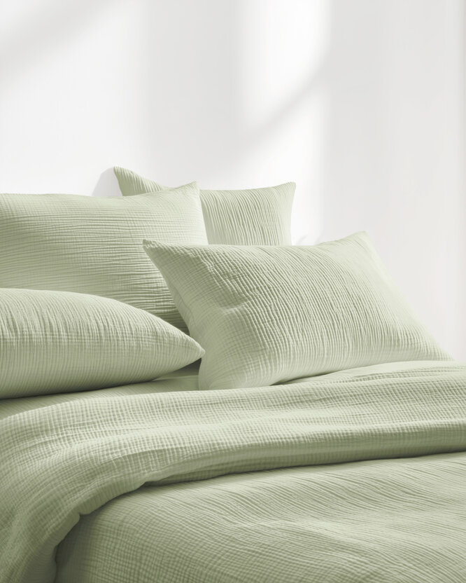 Musselin-Bettwäsche – hellsalbei