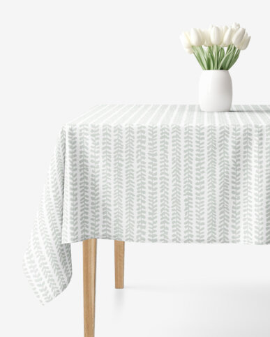 Eckige Tischdecke 100% Baumwolle - Skandinavische Blätter