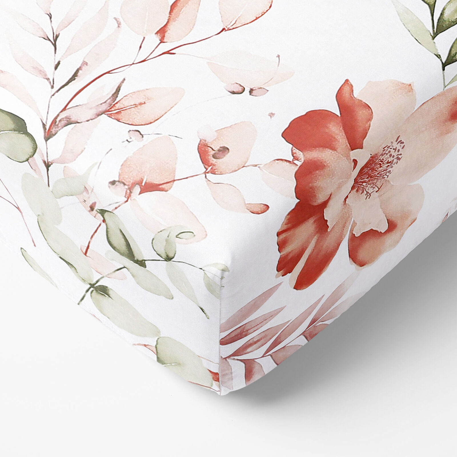 Spannbettlaken aus Baumwolle Deluxe - aquarelle Blumen