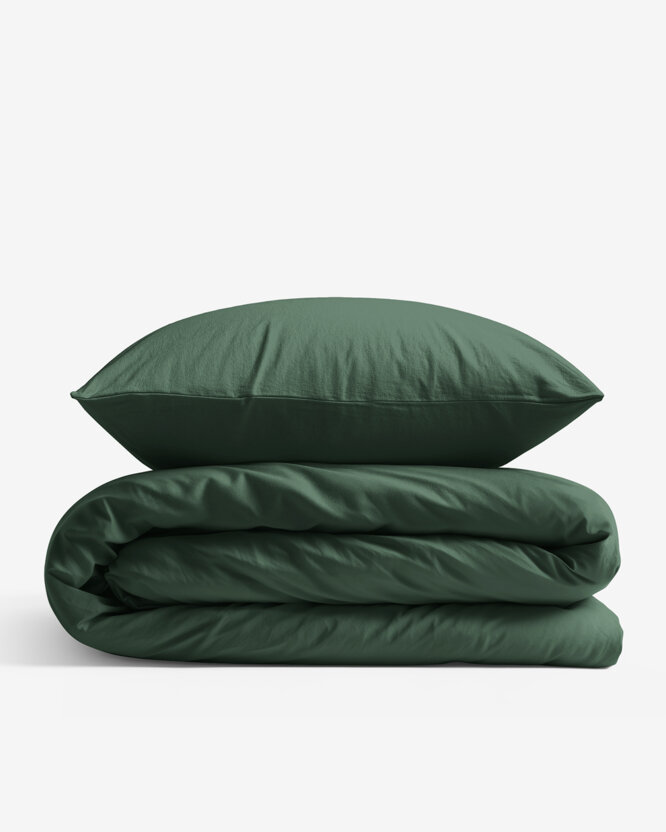Bettwäsche aus Baumwolle - dunkelgrün