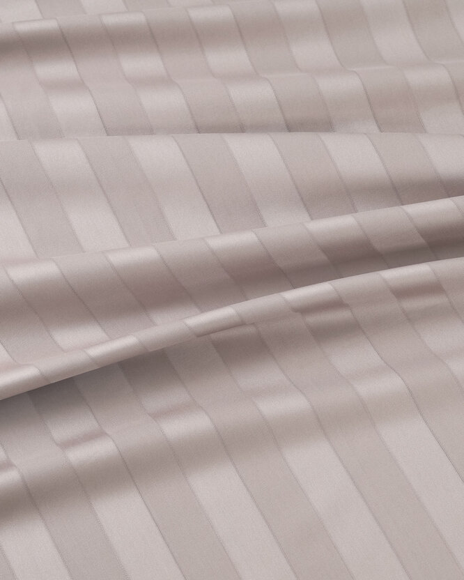 Damast - graubraun Streifen mit Satin-Glanz