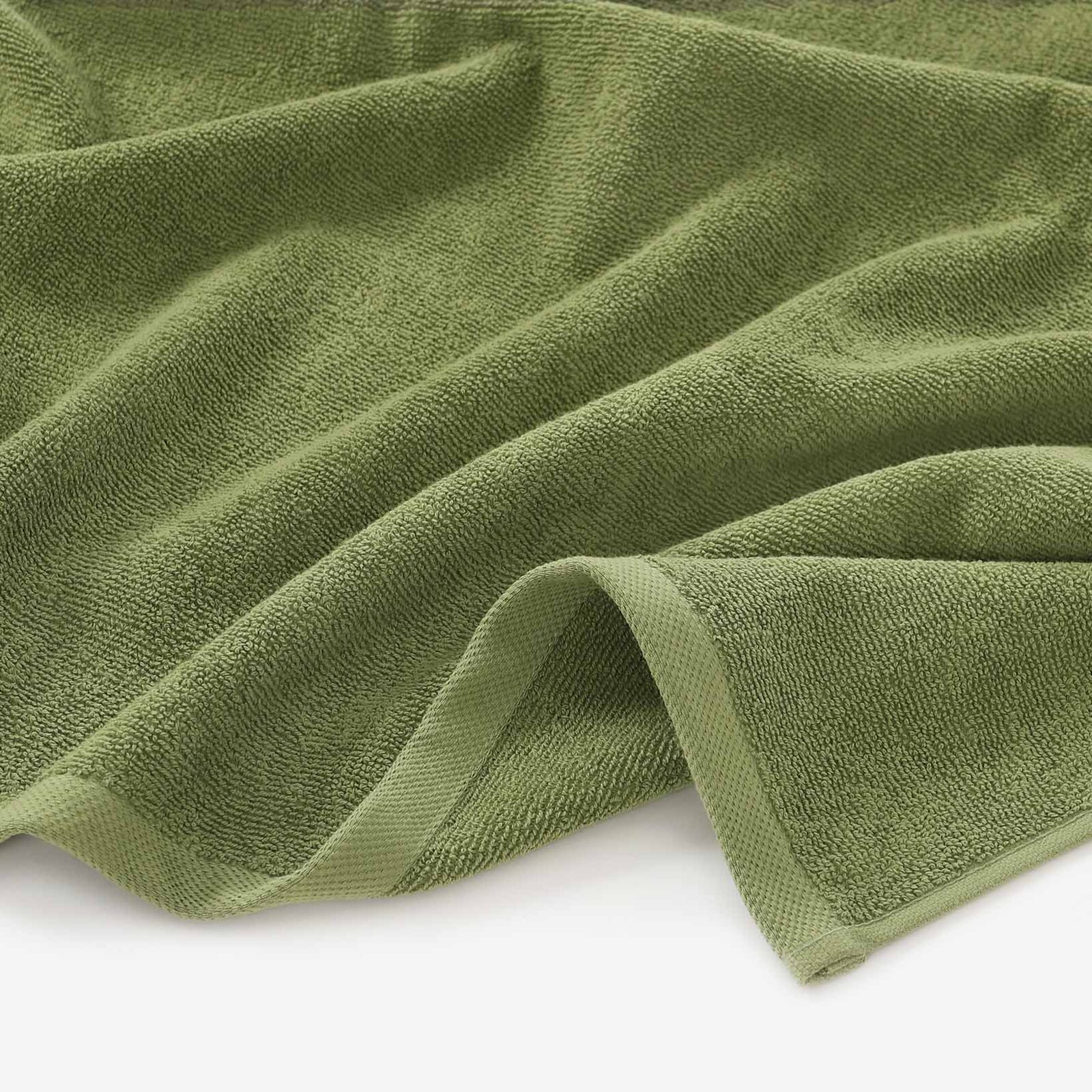 Frottierhandtuch/Duschtuch Soft ohne Bordüre – olivgrün