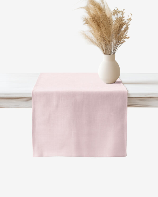 Tischläufer aus Leinenmischung - puderrosa