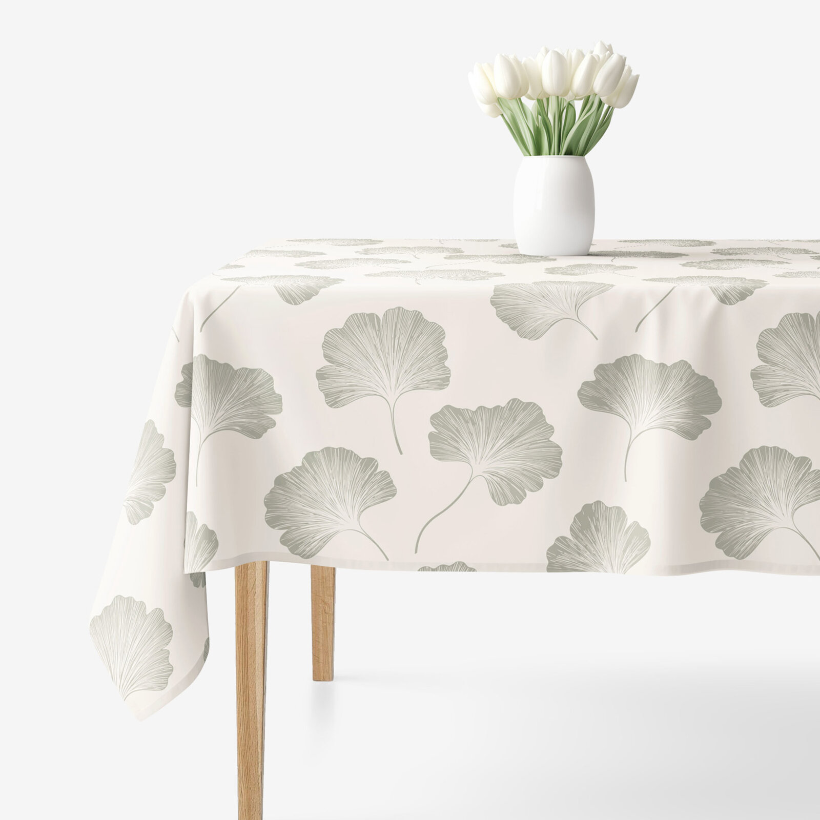 Eckige Tischdecke 100% Baumwolle - Ginkgoblätter