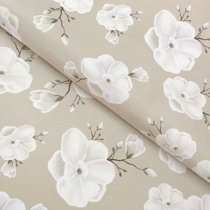 Teflon-Stoff für Tischdecken - weiße Blumen