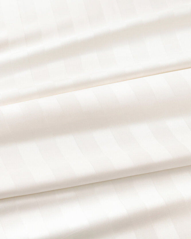 Festliche ovale Damast-Tischdecke - creme Streifen mit Satin-Glanz