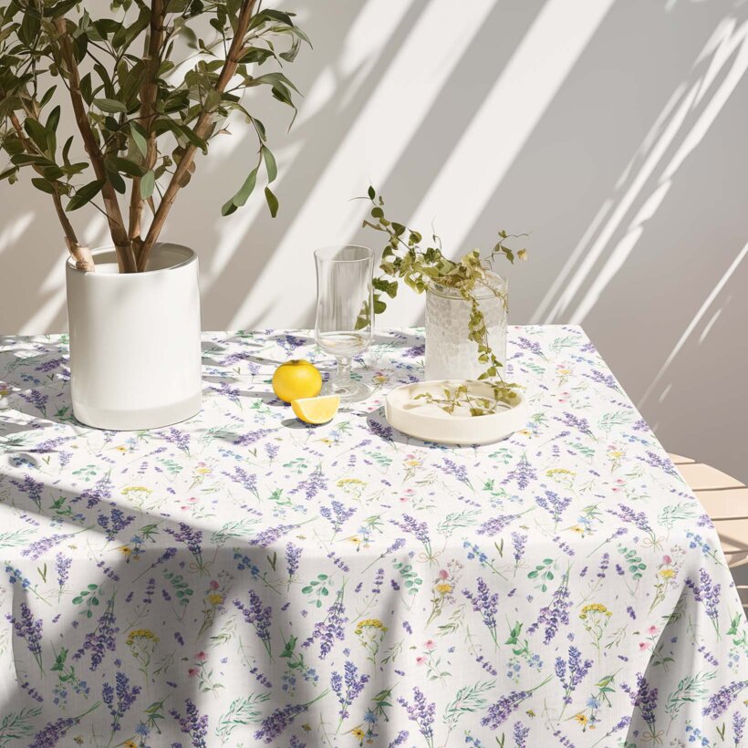 Eckige Tischdecke Valencia - Lavendelgarten