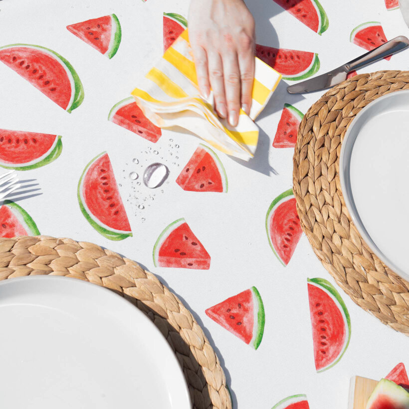 Eckige Tischdecke Teflon - Melone