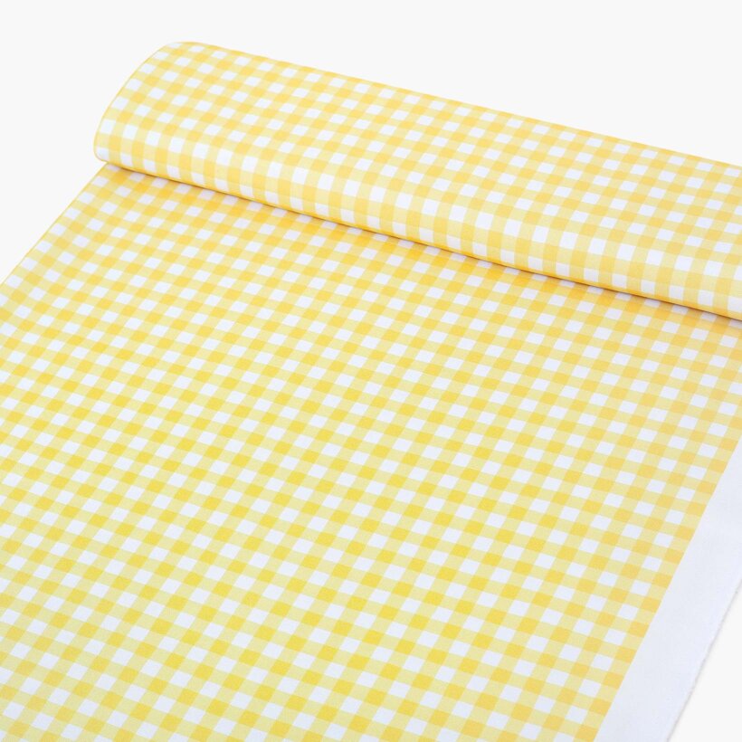 Teflonstoff für Tischdecken - gelbe Würfel