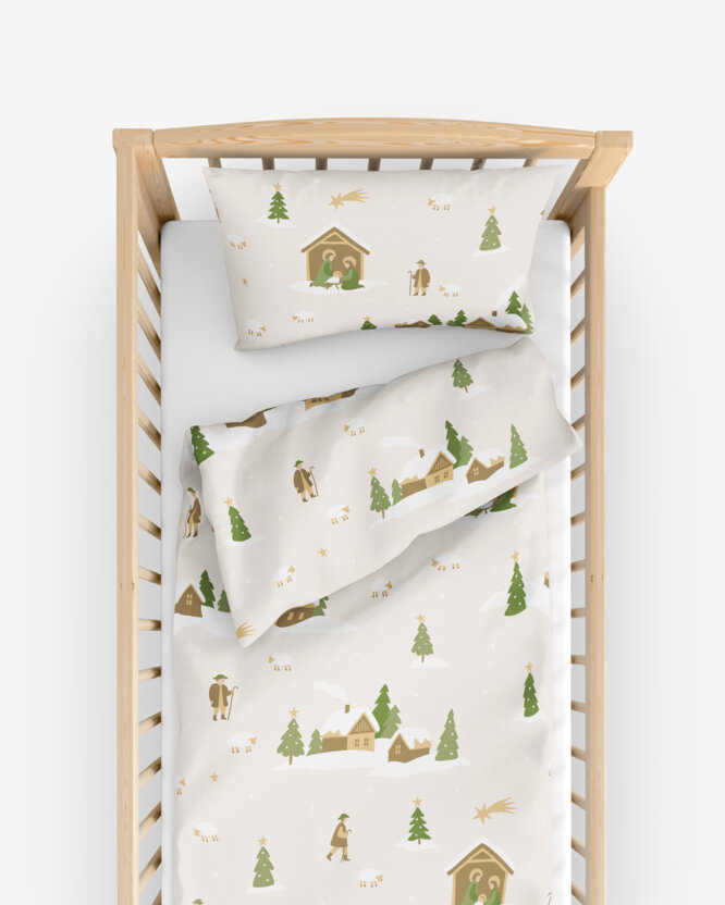 Weihnachtliche Bettwäsche für Babybetten aus Baumwolle - Weihnachtslieder