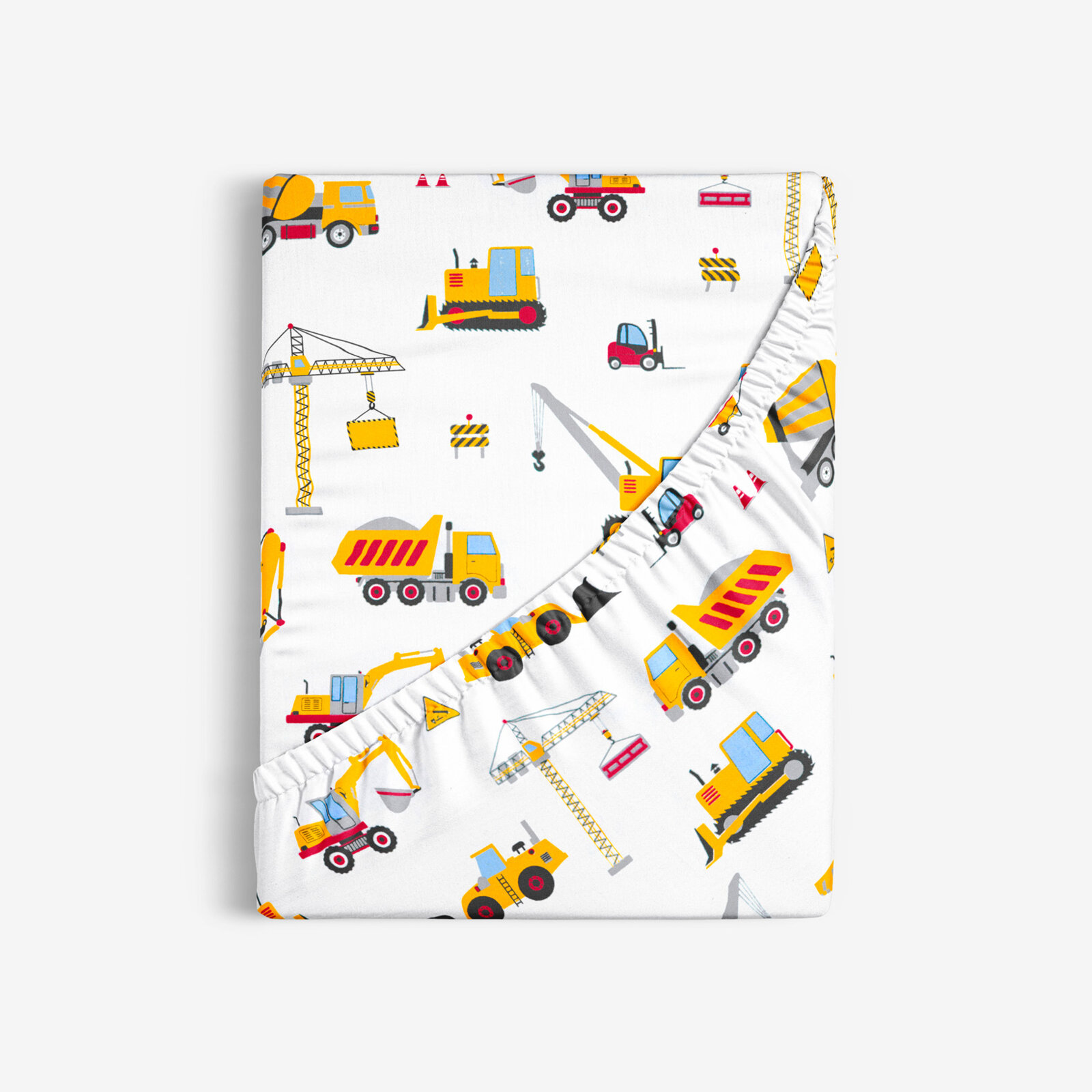 Kinder-Spannbetttuch aus Baumwolle - Lastwagen und Bagger