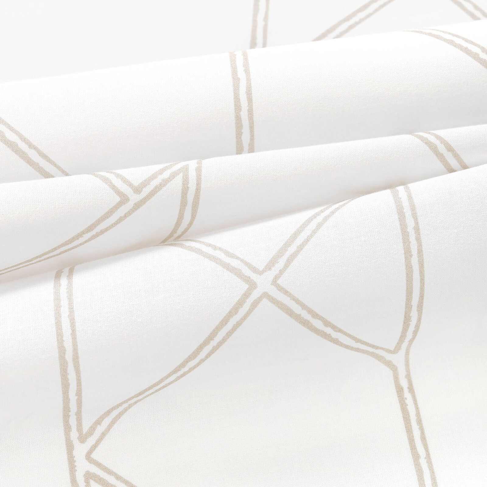 Vorhang aus Baumwolle - Geometrische Linien auf Weiß