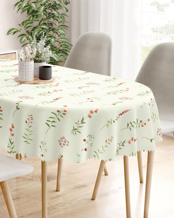 Ovale Tischdecke Teflon - Feldblumen