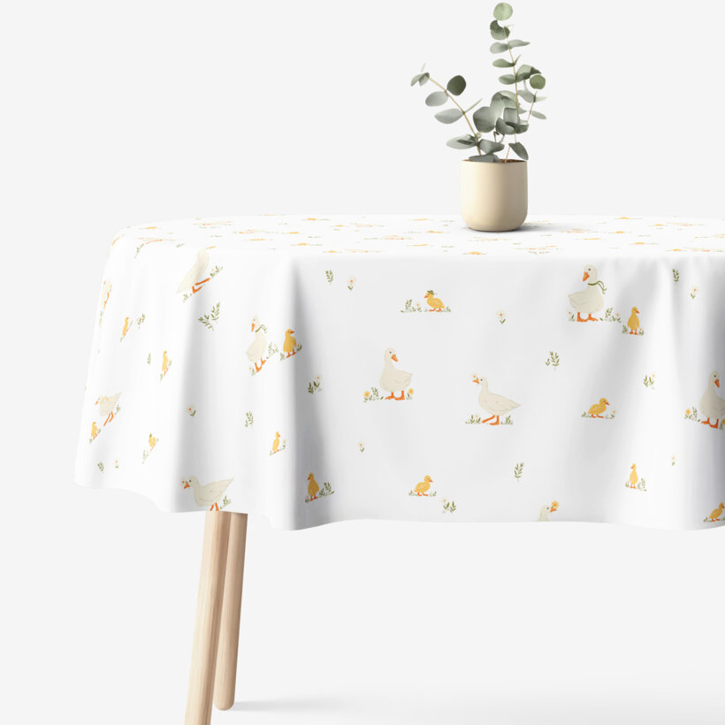 Ostern Ovale Tischdecke aus 100% Baumwolle - Enten