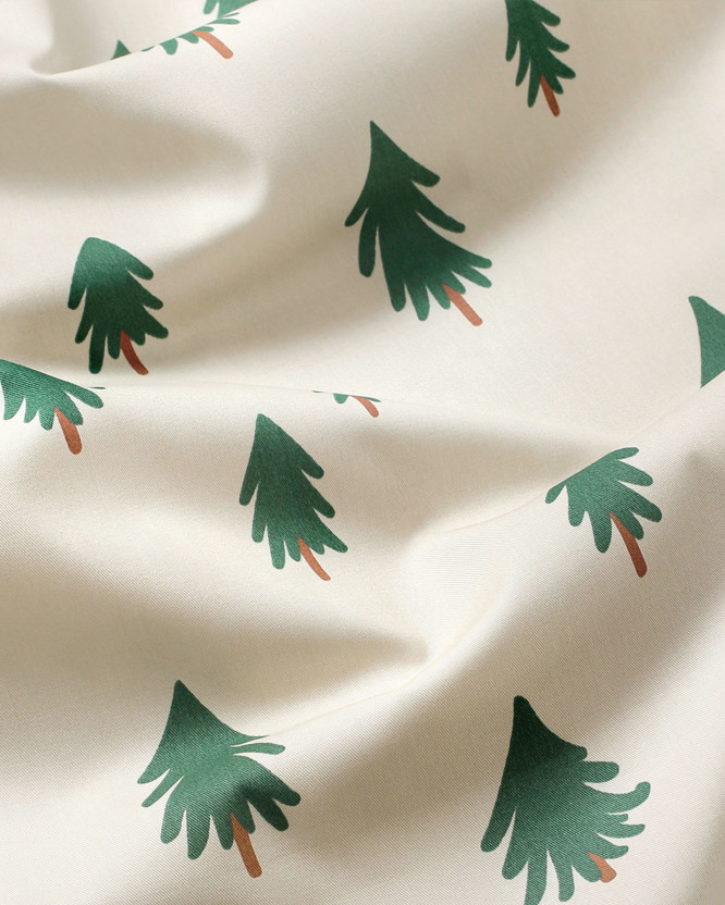 Weihnachtlicher Baumwollköper - Bäumchen auf natur