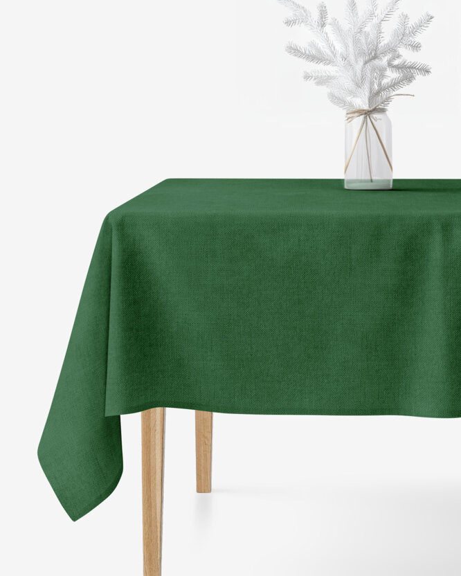 Weihnachtliche eckige Tischdecke Malaga - dunkelgrün