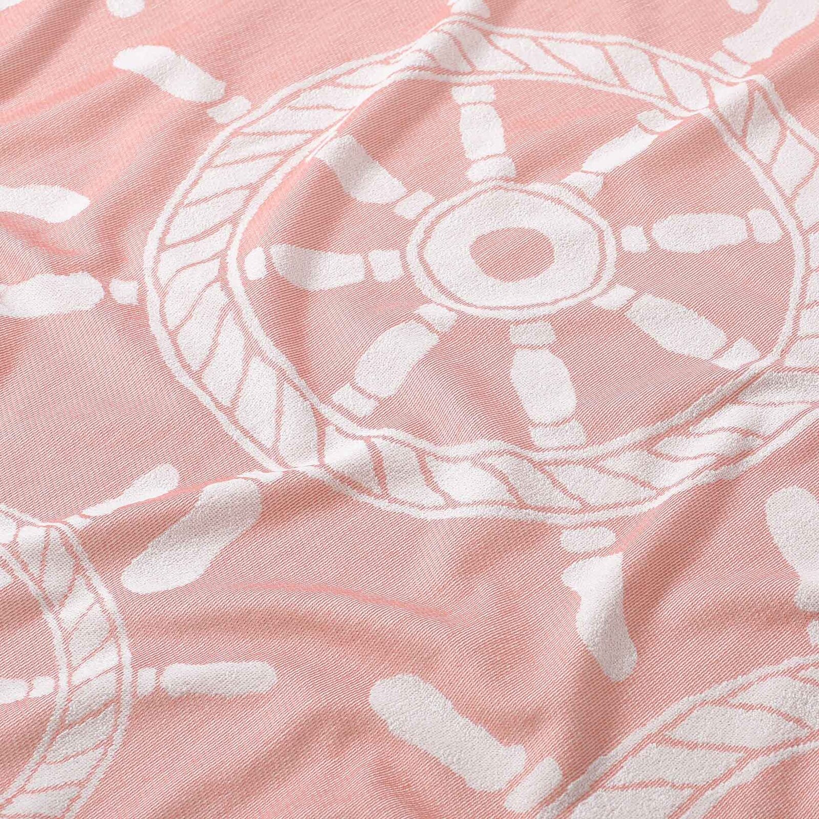 Großes Strandtuch aus Baumwolle - Steuerrad auf rosa