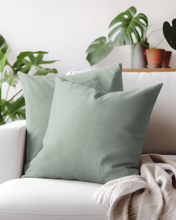Dekorativer Kissenbezug Marbella - salbeigrün