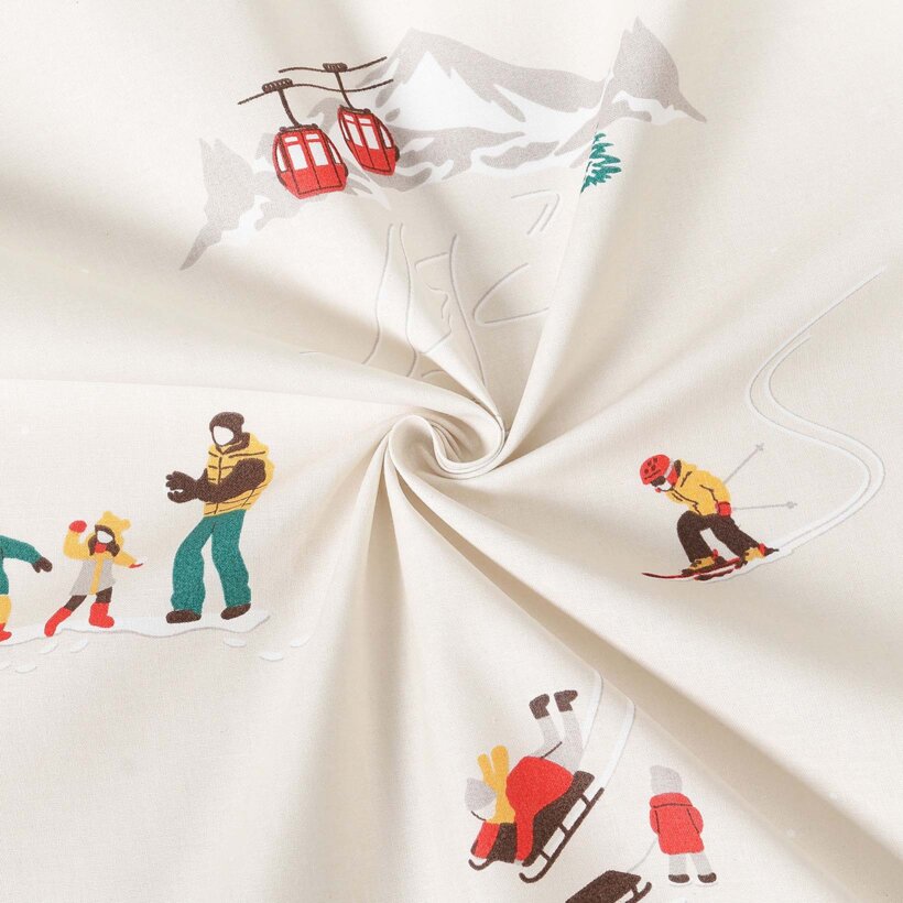 Weihnachtlicher Baumwollstoff - Winterfreuden