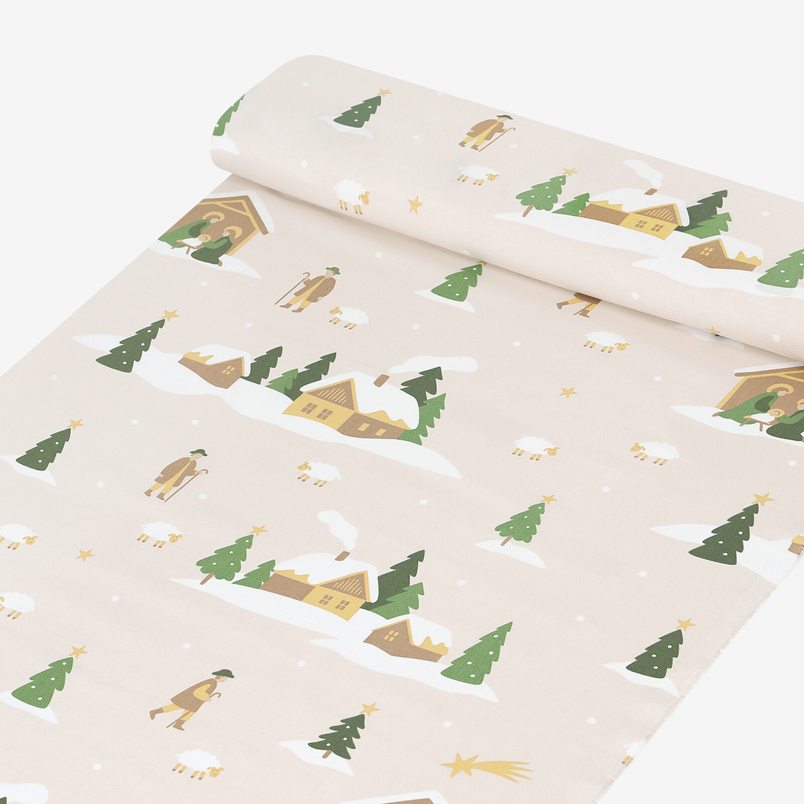 Weihnachtlicher Baumwollstoff - Weihnachtslieder