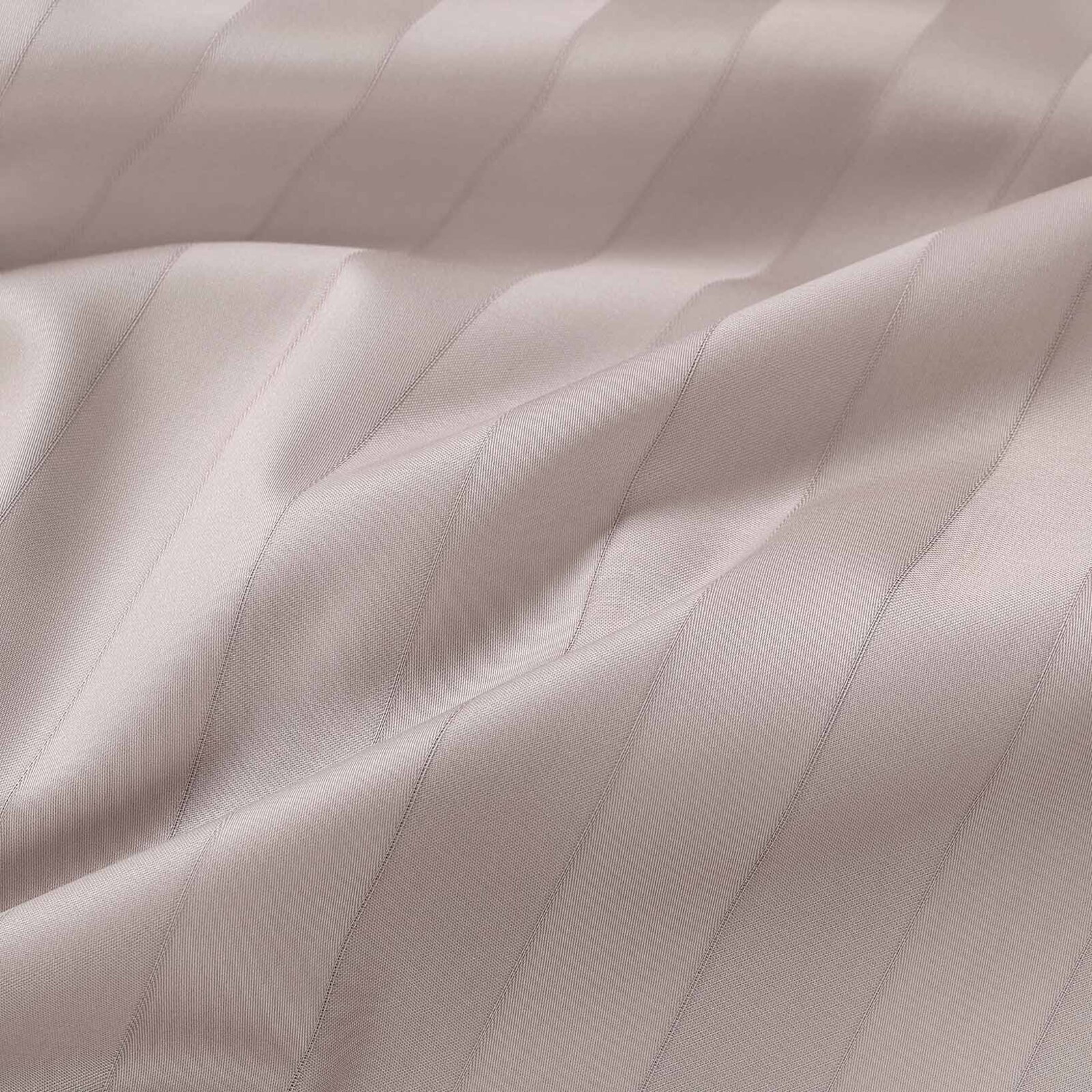Spannbettlaken aus Damask - graubraun Streifen mit Satin-Glanz