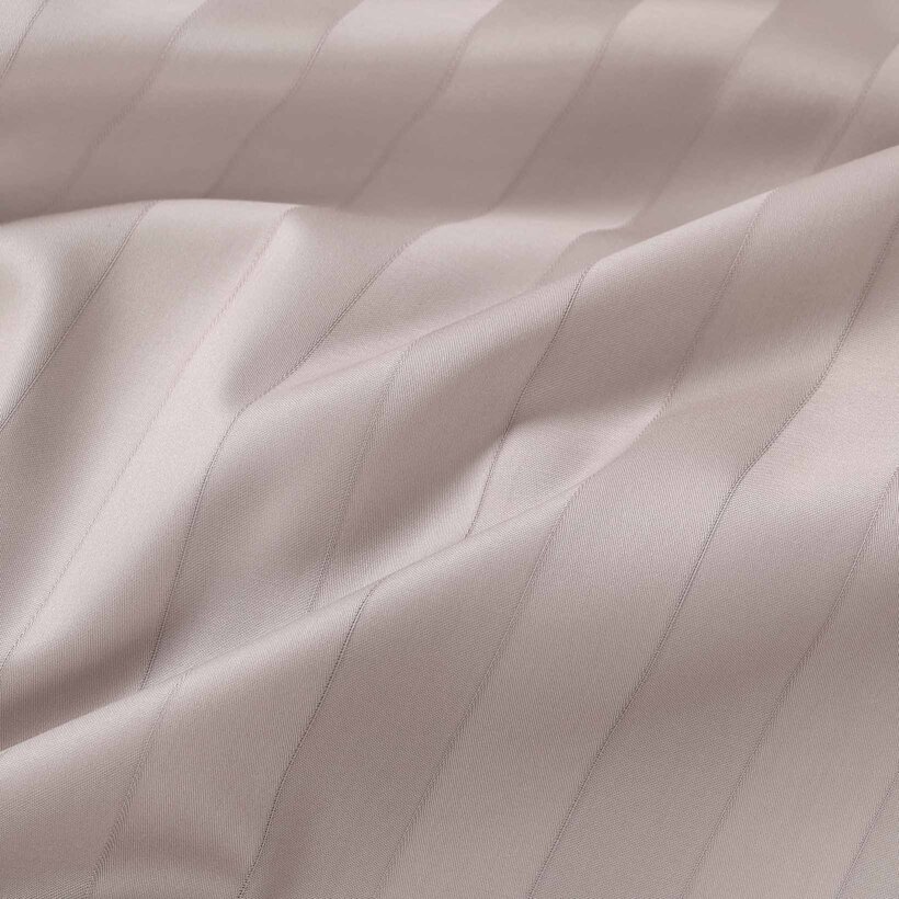 Spannbettlaken aus Damask - graubraun Streifen mit Satin-Glanz