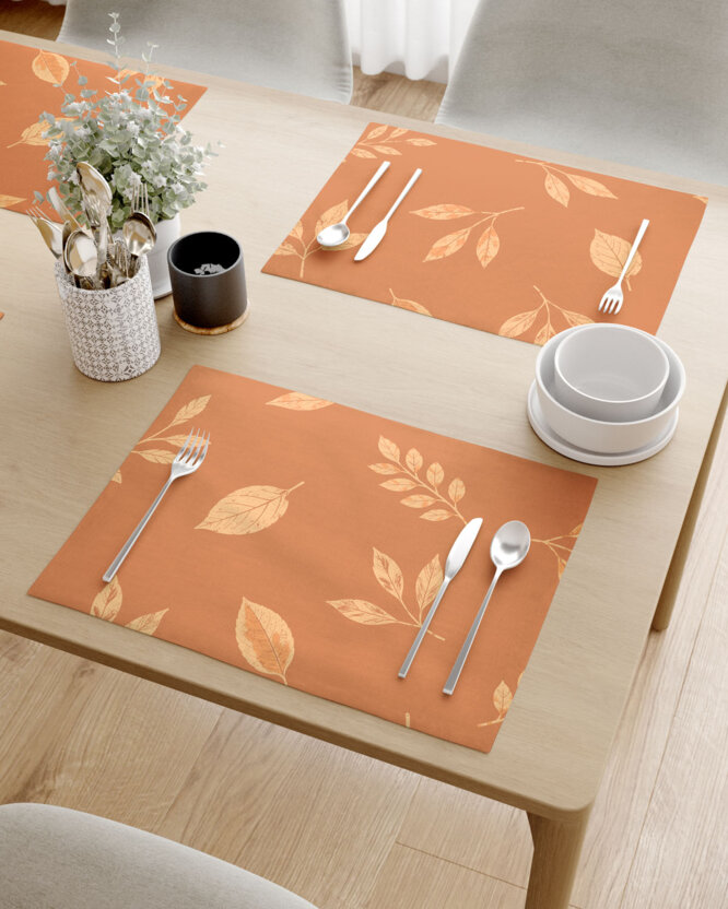 Tischset 100% Baumwolle - Orange Herbstblätter - 2 Stück
