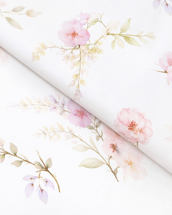 Mako-Satin - Romantische Wiese