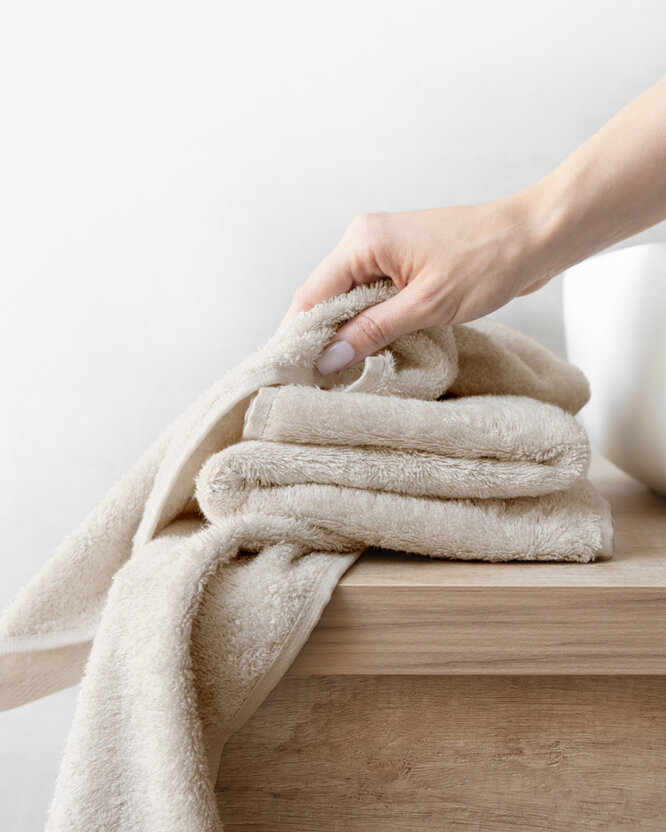 Bambus-Handtuch/Badetuch - hellbraun