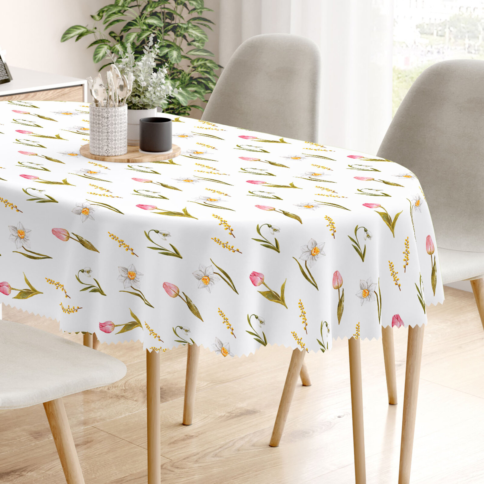Ovale Tischdecke Teflon - Frühlingsstimmung