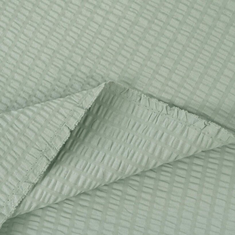 Seersucker - salbeigrün