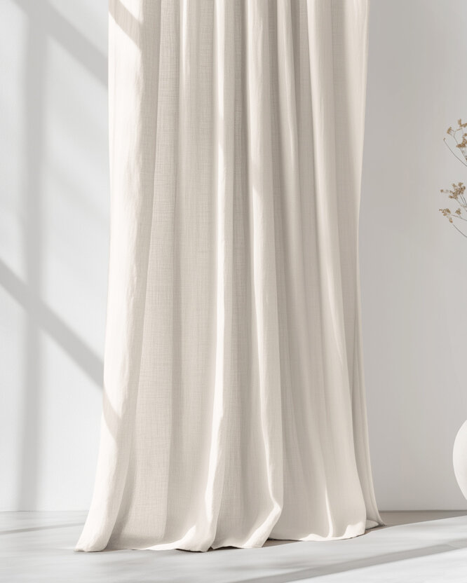 Vorhang aus Leinenmischung - elfenbein