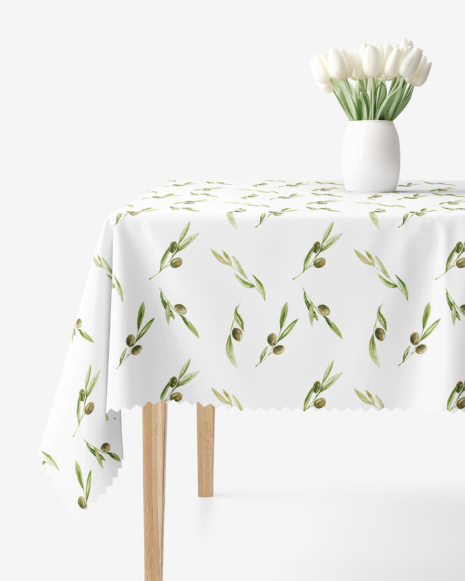 Eckige Tischdecke Teflon - Oliven