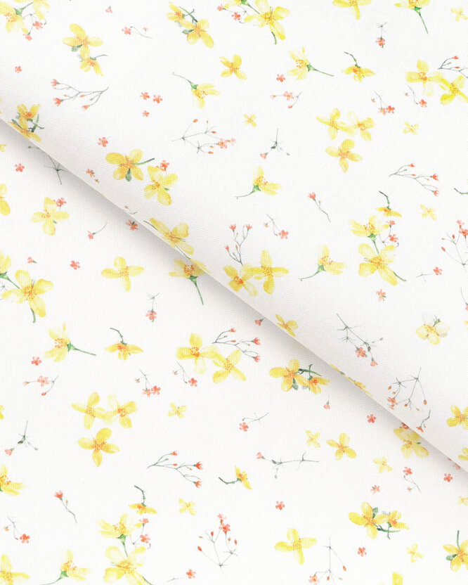 Dekorativer Stoff Valencia - Blüten der Narzissen