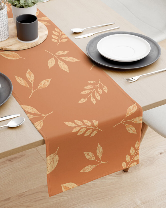 Tischläufer aus 100% Baumwolle - Orange Herbstblätter