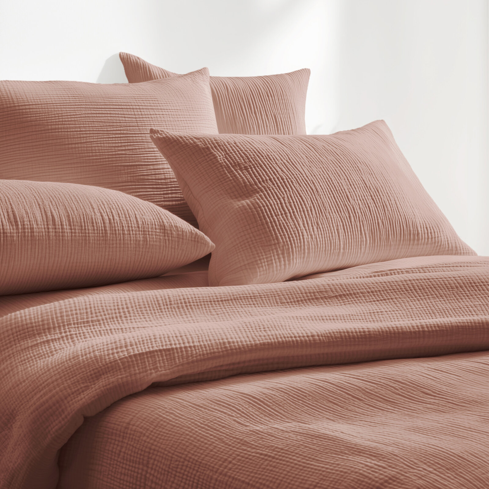 Musselin-Bettwäsche – pfirsich