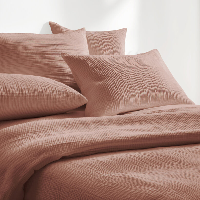 Musselin-Bettwäsche – pfirsich