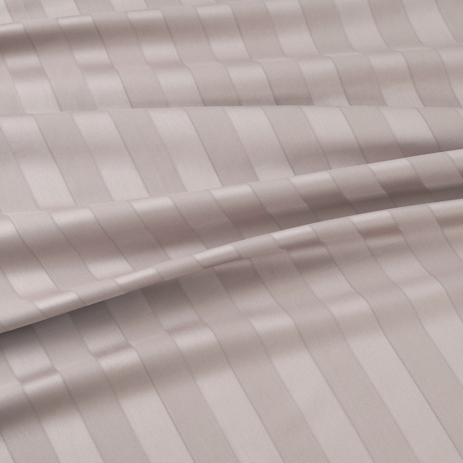 Festliche runde Damast-Tischdecke - graubraun Streifen mit Satin-Glanz