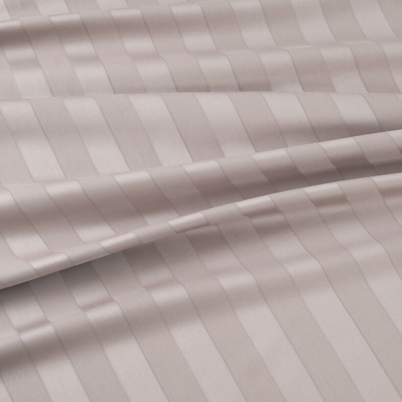 Festliche runde Damast-Tischdecke - graubraun Streifen mit Satin-Glanz