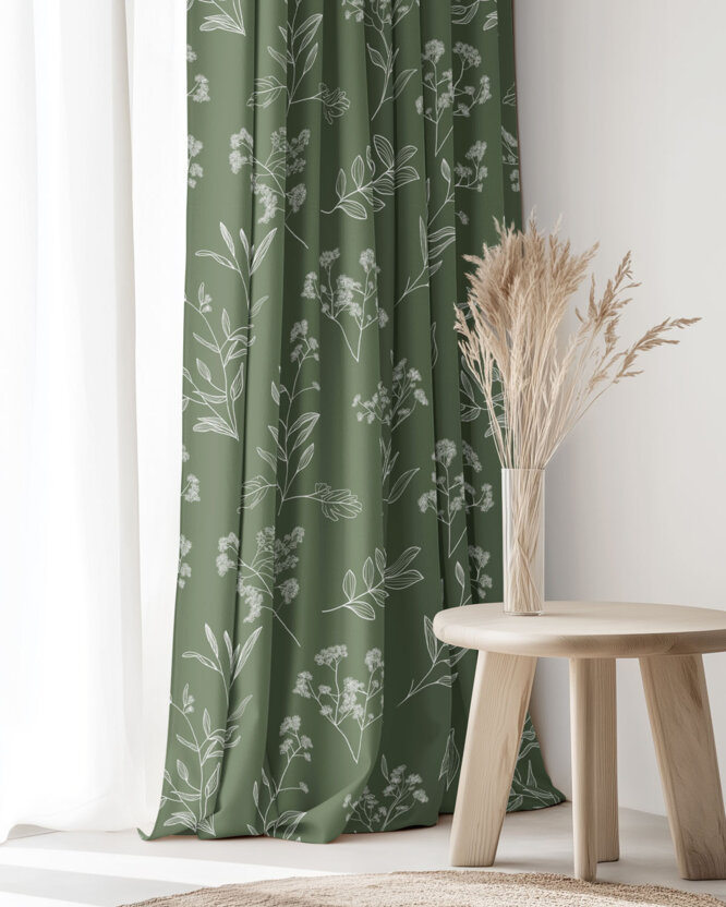 Vorhang aus Baumwolle - Kräuterblätter