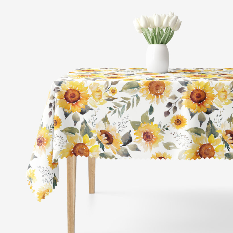Eckige Tischdecke Teflon - Sonnenblumen
