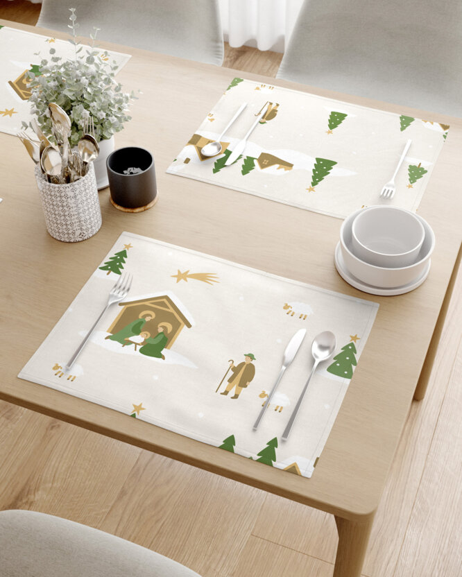 Weihnachtliches Tischset 100% Baumwolle - Weihnachtslieder - 2 Stück