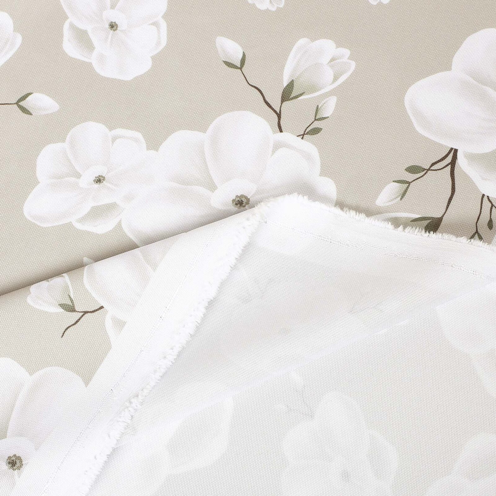 Teflon-Stoff für Tischdecken - weiße Blumen